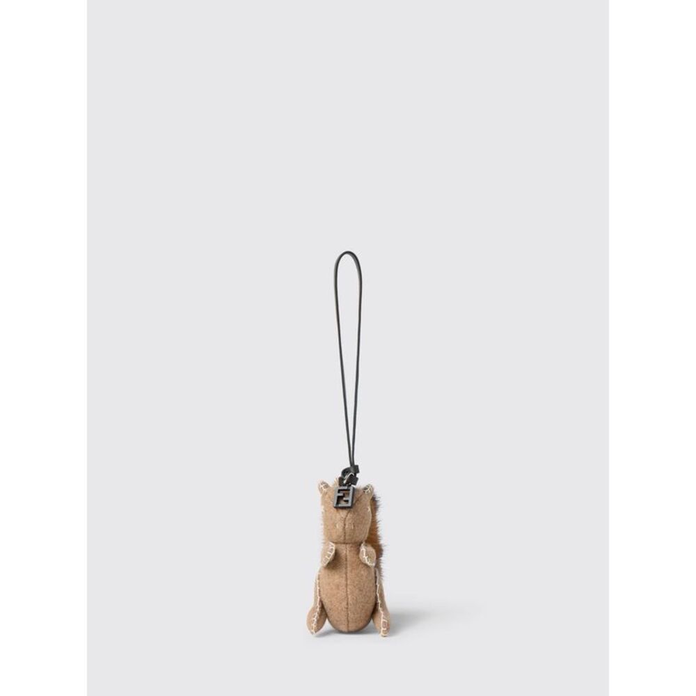 Fendi Women Mink Fur And Wool Keychain Fendi With Animal Print
